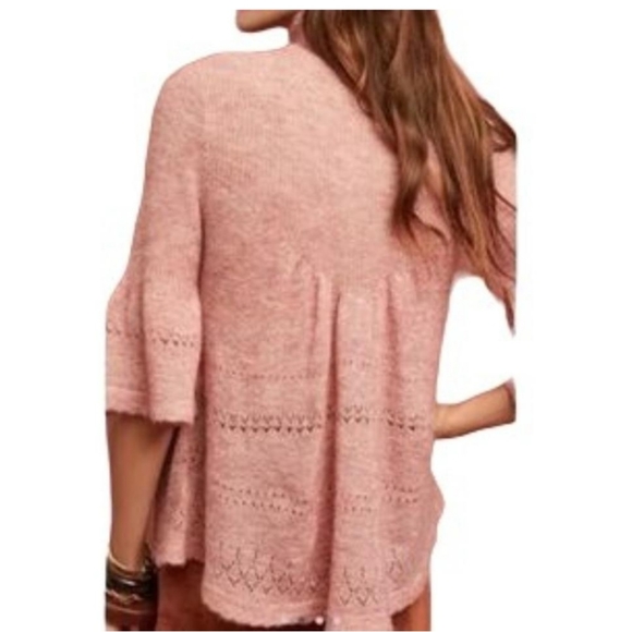 Anthropologie Feather Bone Whitby Bell Sleeve Sweater Merino Wool Alpaca Women - Picture 2 of 15